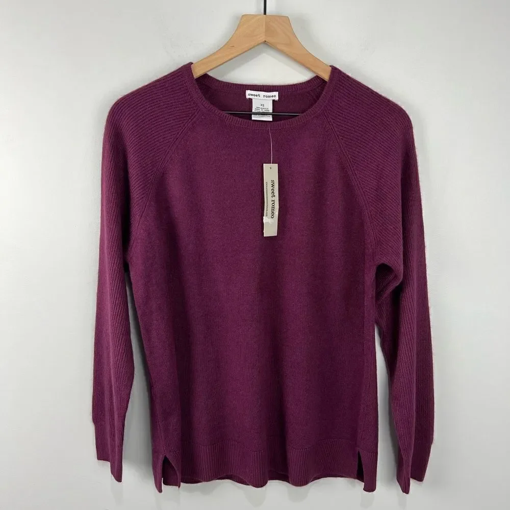 Sweet Romeo Burgundy Long Sleeve Soft Fuzzy Sweater